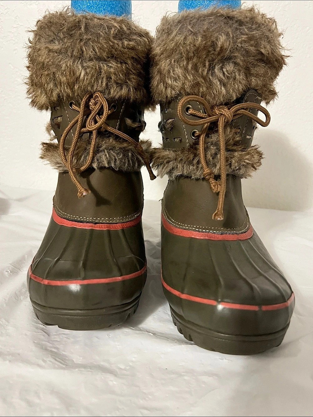 Khombu Faux Fur Winter Boots in Brown & Black Womens 7M Nola